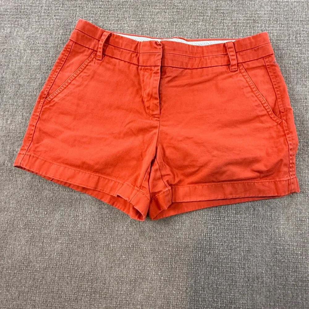 J.Crew Chino Shorts Women's 2 Orange Cotton 3 Inch Inseam Summer Preppy